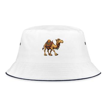 Colorful Camel with Tassel Jewelry - Bucket Hat - white/navy - Front