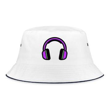 Music Headphones Silhouette - Bucket Hat - white/navy - Front