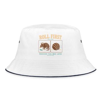 Armadillo Funny Armadillo Texas - Bucket Hat - white/navy - Front