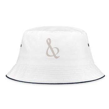 Ampersand marron en motif à points - Bob - blanc/marine - Devant