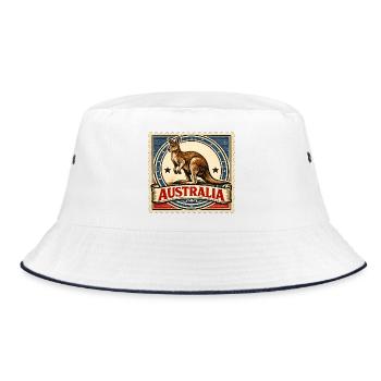 Timbre vintage Kangaroo Australie - Bob - blanc/marine - Devant
