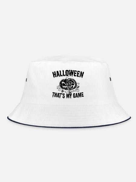 Halloween That's My Game - Halloween Pumpkin - Bucket Hat - Weiß/Navy - Vorne