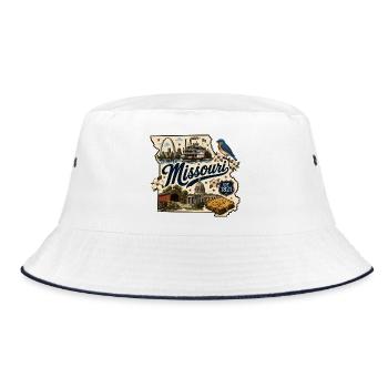 Autocollant de voyage vintage Missouri Show Me State - Bob - blanc/marine - Devant