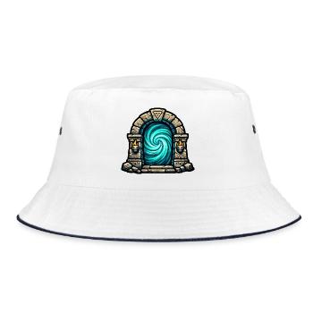 Stone Portal Vortex Spell - Bucket Hat - white/navy - Front