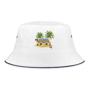 HE ME - Bucket Hat - white/navy - Front