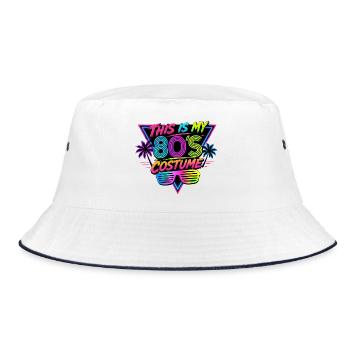 My 80s Costume Design - Bucket Hat - white/navy - Front
