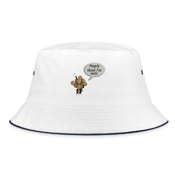  “People think I’m nuts” - Bucket Hat - white/navy - Front