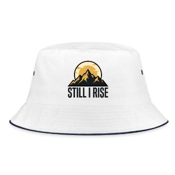 Mountain silhouettes at sunrise - Bucket Hat - white/navy - Front