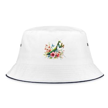 Praying Mantis - Bucket Hat - white/navy - Front