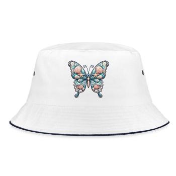 Sea Wings Butterfly Shells - Bucket Hat - white/navy - Front