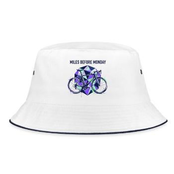 Wheels Before Monday Geometry - Bucket Hat - white/navy - Front