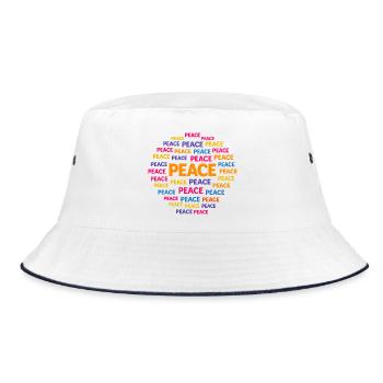 Peace is the most important thing. - Bucket Hat - white/navy - Front