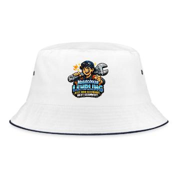 Megacooler Lehrling - Kein Jammern - Bucket Hat - Weiß/Navy - Vorne