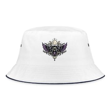 Moon Spirit Owl Emblem with Violet Crystal - Bucket Hat - white/navy - Front