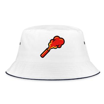 Bengalfeuer Pyro Rauch Icon - Bucket Hat - Weiß/Navy - Vorne