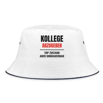 Kollege abzugeben Top Zustand unbrauchbar Spruch - Bucket Hat - Weiß/Navy - Vorne
