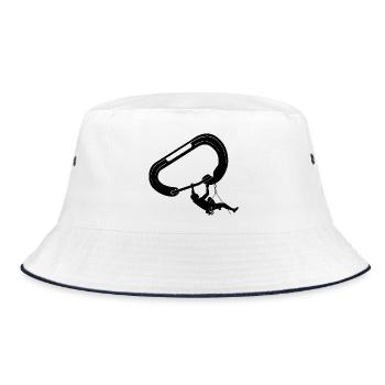 climbing, bouldering, rock climbing, mountains, mountaineering - Bucket Hat - white/navy - Front