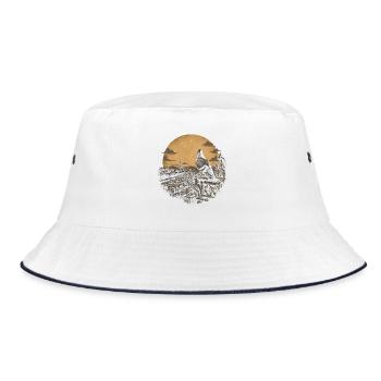 Funny pigeon fancier pigeon sport carrier pigeon heart - Bucket Hat - white/navy - Front