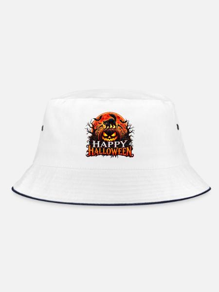 Happy Halloween - Bucket Hat - Weiß/Navy