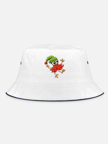 Floh Flitzefeder - Bucket Hat - Weiß/Navy