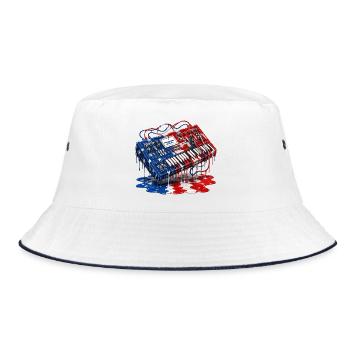 Synth-Pop, New-Wave-Musik USA Synthesizer - Bucket Hat - Weiß/Navy - Vorne