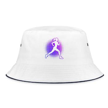 Geschenkidee für eine Running mit Running - Bucket Hat - Weiß/Navy - Vorne