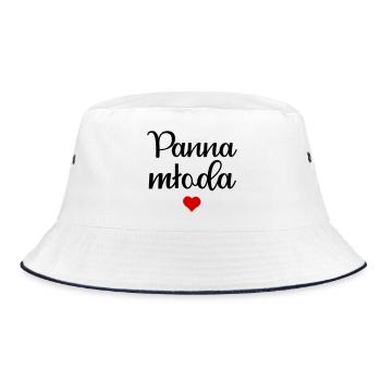Polnische Braut - Bucket Hat - Weiß/Navy - Vorne