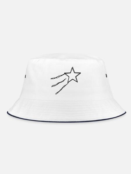 Sternschnuppe handgezeichnet - Bucket Hat - Weiß/Navy
