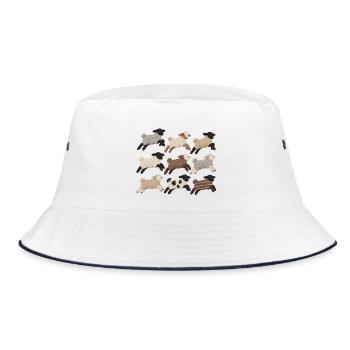  Schäfchen Herde - Bucket Hat - Weiß/Navy - Vorne