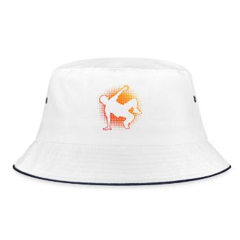 Geschenkidee für den Hip-Hop-Tänzer mit Breakdance - Bucket Hat - Weiß/Navy - Vorne