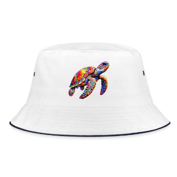 Schildkröte - Bucket Hat - Weiß/Navy - Vorne