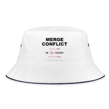 Merge Conflict: Me vs. Friday - Bucket Hat - Weiß/Navy - Vorne
