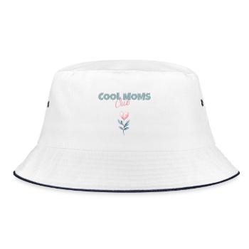 Cool Moms Club Muttertag Mama Herz Blume Geschenk - Bucket Hat - Weiß/Navy - Vorne