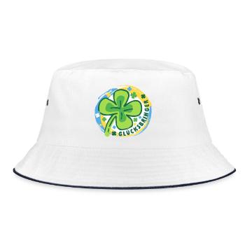 Glücksbringer Glück Mutmacher - Bucket Hat - Weiß/Navy - Vorne