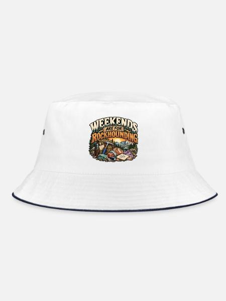 Wochenenden sind zum Steinjagen gedacht - Bucket Hat - Weiß/Navy