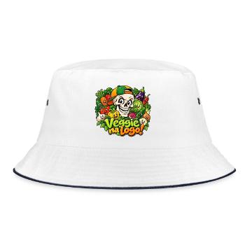 Veggie Skull - Bucket Hat - Weiß/Navy - Vorne