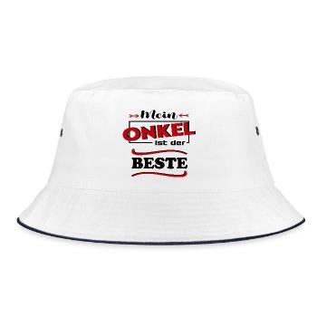 Mein Onkel ist der beste Baby Sprüche Familie Kind - Bucket Hat - Weiß/Navy - Vorne