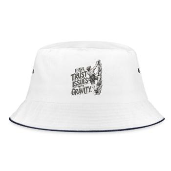 Lustiger Kletter-Schwerkraft-Humor - Bucket Hat - Weiß/Navy - Vorne