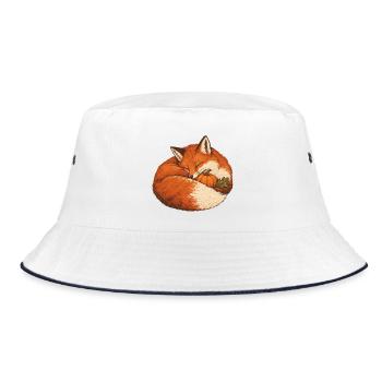 Fuchs im Kürbisnest - Bucket Hat - Weiß/Navy - Vorne