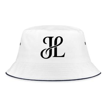 JL Signature Monogram Sweater - Bucket Hat - Weiß/Navy - Vorne