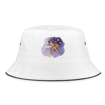 Cosmic Sea Turtle Explorer - Bucket Hat - Weiß/Navy - Vorne