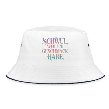 Schwul Weil Ich Geschmack Habe LGBTQ Stolz - Bucket Hat - Weiß/Navy - Vorne