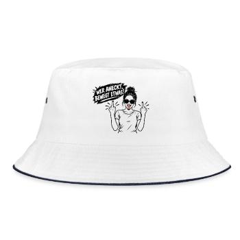 Pink Street-Rebellen-Skizze - Bucket Hat - Weiß/Navy - Vorne
