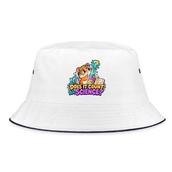 Zählt das als Wissenschaft? - Bucket Hat - Weiß/Navy - Vorne