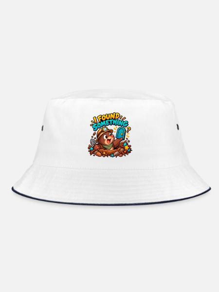 ICH HABE ETWAS GEFUNDEN! - Bucket Hat - Weiß/Navy
