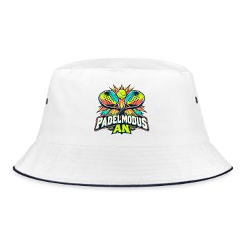 Padelmodus an - Bucket Hat - Weiß/Navy - Vorne