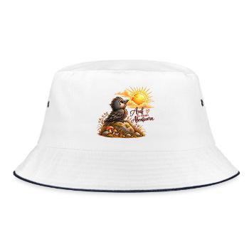 Auf zu neuen Abenteuern - Bucket Hat - Weiß/Navy - Vorne
