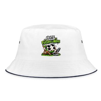 Heute nur Fußball-Modus - Bucket Hat - Weiß/Navy - Vorne