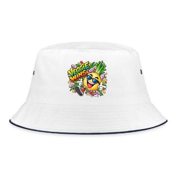 Veggie Wins Zwiebel - Bucket Hat - Weiß/Navy - Vorne
