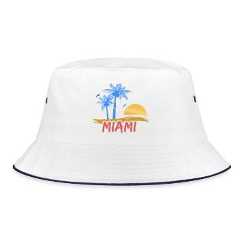 Geschenk für Miami - Bucket Hat - Weiß/Navy - Vorne